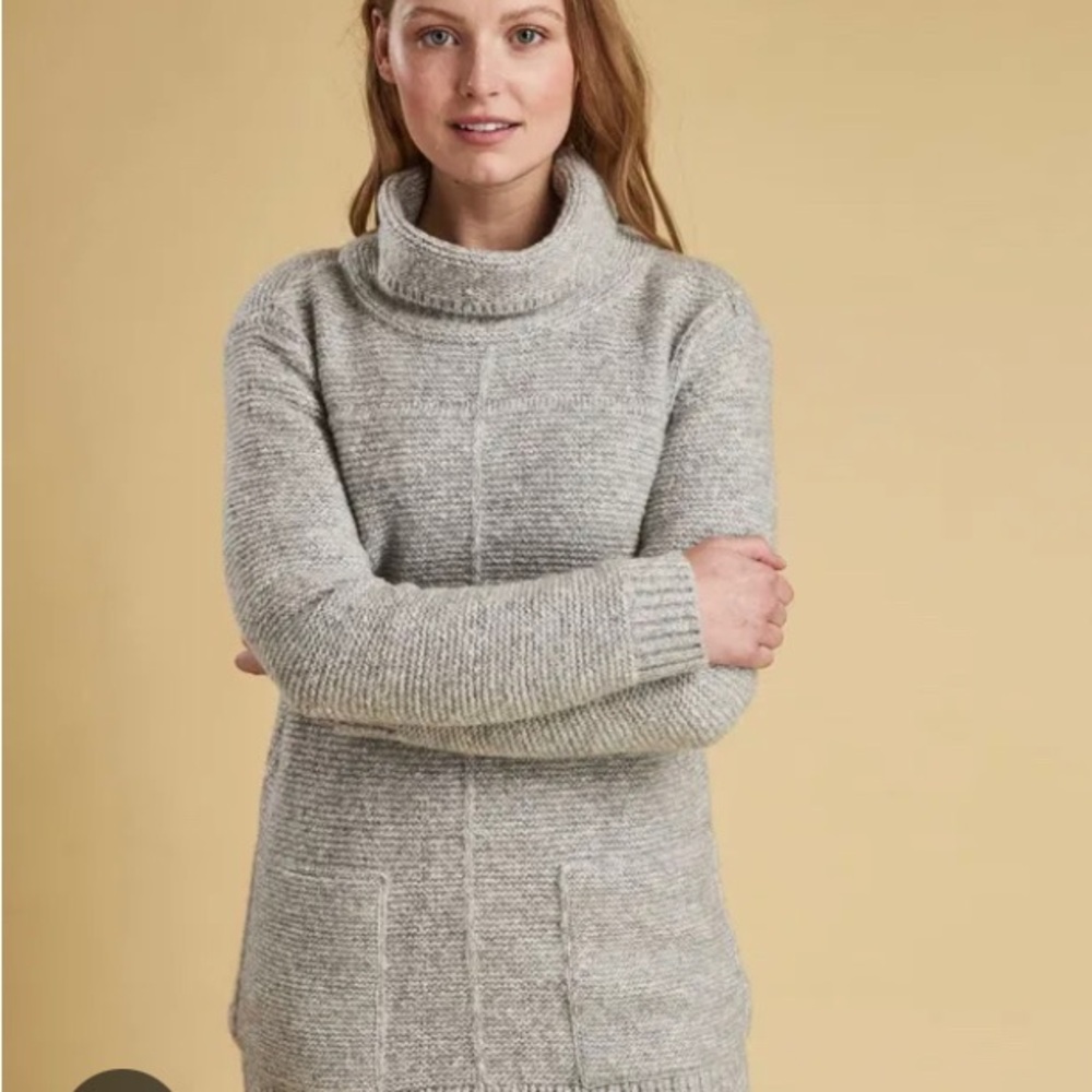 Barbour Light Gray Women's Cowl Neck Sweater